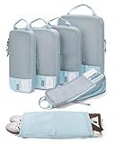 BAGSMART 6 Set Compression Packing Cubes for Travel, Lightweight Luggage Organizer Bags, Durable Space Saver Bags Travel Essentials