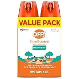 OFF! Family Care Mosquito & Tick Repellent Aerosol, Bug Spray Containing 15% DEET, Smooth & Dry Bug Spray, 4 Oz (Pack of 2)