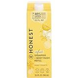 The Honest Company 2-in-1 Cleansing Shampoo Body Wash Refill Carton, Gentle for Baby, Naturally Derived, Tear-free, Hypoallergenic, Citrus Vanilla Refresh, 32 fl oz