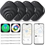 2026 Air Tracker Tags Item Locator for Android & iOS Bluetooth Tracker Smart Tags Compatible with Apple Find My (iOS) & Google's Find Hub(Android) for Keys, Luggage, Wallet, Vehicles Black (4 Pack)