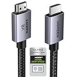 UGREEN 8K HDMI 2.1 Cable 48Gbps 6.6FT, Certified Ultra High Speed HDMI Cord Aluminum, 4K@240Hz 120Hz 10K 8K@60Hz, HDCP 2.2&2.3, eARC HDR 10 Dolby Compatible with PS5/Blu-ray/Roku TV/Switch 2/Mac mini