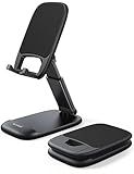 Lamicall Cell Phone Stand for Desk - [Height Adjustable] Foldable Mobile Phone Holder, Portable Stand for iPhone 17 16 15 14 13 12 11 Pro Max Plus Air, Galaxy S25, Telephone, Office Gift Accessories