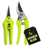 2-Pack Stainless Steel Gardening Scissors, Pruning Shears and Clippers for Gardening