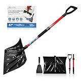 PLEXON Collapsible Snow Shovel for Driveway Lightweight Snow Shovel for Snow Removal with Ice Scraper Ice Chopper Folding Plastic for Car 48" Ergonomic