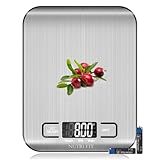 Food Scale, Kitchen Scales Digital Weight Food Grams and Ounces for Weight Loss Baking Cooking of NUTRI FIT, Max 11lb 1g Increment, Backlight LCD Smart Tare Stainless Steel, Easy to Use, AAA Battery