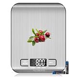 Food Scale, Kitchen Scales Digital Weight Food Grams and Ounces for Weight Loss Baking Cooking of NUTRI FIT, Max 11lb 1g Increment, Backlight LCD Smart Tare Stainless Steel, Easy to Use, AAA Battery