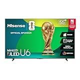 Hisense 55" Class U6 Series Mini-LED 4K UHD Smart Fire TV (55U65QF, 2025 Model) - QLED, Native 144Hz, HDR10+, Dolby Vision IQ, Dolby Atmos, Game Mode Pro, ALLM, Alexa Built in, Black