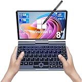 KOOSMILE Mini Laptop,8 inch HD Touch Screen Mini Computer Windows 11 Pro,Intel N100 4 Cores 2-in-1 Pocket PC 12GB LPDDR5 RAM 1TB M.2 SSD, Gigabit | Wi-Fi 6 | BT5.2 | 2MP Camera | G-Sensor | HDMI