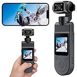 icamdoor 1080P Portable Pocket Action Camera with Rotatable Lens, Mini Body Cam with Audio and Video Recording, Handheld Vlog Camera for Outdoor Sports, Cycling, Travel Vlogging Gimbal Camera