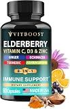 VITBOOST Elderberry Immune Support Supplement 8 in 1 with Vitamin D 5000 IU