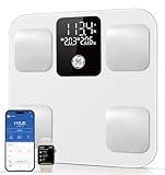 GE Smart Scale for Body Weight: Body Fat, BMI, Digital Bathroom Scale - 14 Body Composition Analyzer Health Monitor, Highly Accurate Bluetooth Weighing Scale with App 400 lb, 11 Inch