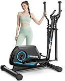 FOUSAE Elliptical Exercise Machine, 16-Level Magnetic Resistance Elliptical Machine for Home Trainer with Hyper-Quiet Drive, 15.5IN AStride, LCD Monitor & App Support,350LBS Weight Capacity