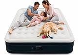 dkesdk Air Mattress Queen with Built in Pump,Comfortable Waterproof Flocked Surface Inflatable Mattress for Temporary Family Stays and Travel,16-Inch Blow Up Mattress Inflates in 3 Minutes