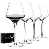 Red Wine Glasses Set of 4 – 17.5oz Premium Crystal Wine Glass With Long Stem – Hand Blown Burgundy Wine Glasses – Unique Gift for Wedding, Anniversary, Christmas