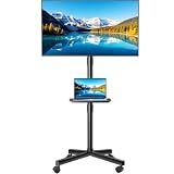 OLIXIS Rolling TV Stand with Wheels, Portable TV Cart for 23-60 Inch Screen