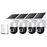 SOLIOM Security Cameras Wireless Outdoor,8MP Ultra HD for Day and Night, No Subscription,Built in Radar,Solar Powered Cameras for Home Security, 360° Pan Tilt Auto Tracking,5G & 2.4G WiFi, 4-Cam Kit