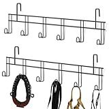 Yaocom 2 Pcs 6 Hook Horse Bridle Hooks Metal Black Tack Bridle Rack with Hangers Room Portable Holder Wall Mount for Horse Halter Blanket Saddle Room Supplies