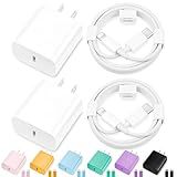 iPhone Charger Fast Charging,[MFi Certified] 2Pack 20W Type C Fast Charger Block with 6FT USB C to Lightning Cable Compatible for iPhone 14/13/12/11 Pro Max/Xs Max/XR/X,iPad（White）