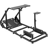 Marada Reinforced Stabilizing Racing Steering Wheel Cockpit Compatible with Fanatec, PXN, Thrustmaster, Logitech Device Adjustable Driving Simulator TV Stand Wheel & Pedal & Handbrake Not Included
