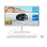 HP 2022 All-in-One Desktop, 21.5" FHD Display, Intel Celeron J4025 Processor, 8GB RAM, 256GB PCIe SSD, Webcam, WiFi, HDMI, RJ-45, Wired Keyboard&Mouse, Windows 11 Home, White