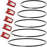 10Pieces Turntable Belt with Record Player Cartridge Set Replacement Different Specifications Square Cassette Tape Machine Recorder Rubber Belt Diamond Stylus Replacement Needle for Turntable