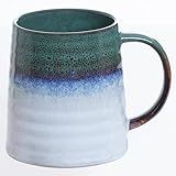 Garnome Extra Large Ceramic Coffee Mug, 23 oz Handmade Pottery Mug with Wide Stable Base & Comfortable Handle, Microwave & Dishwasher Safe, Great Gift for Coffee & Tea Lovers (Ink Green)