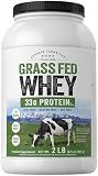 Carlyle Grass Fed Whey Protein Powder | 2lb | 33g of Protein Per Serving | Unflavored | Sugar and Hormone Free | Non-GMO and Gluten Free Supplement | By Herbage Farmstead