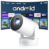 Salange Mini Projector with Wifi and Bluetooth 5.4, Short Throw Projector 4K, Smart Projector w Built-in Apps, Auto Keystone Correction, Projector for Bedroom,Outdoor Movies [ 2026 Upgrade, White ]