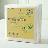Waterproof Organic Mattress Protector Queen - Organic Cotton Breathable Mattress Pad Cover - 250 GSM Comfort - Deep Pocket - Fitted Comfort