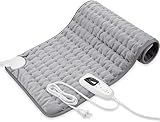 Heating Pad-Electric Heating Pad for Back,Neck,Abdomen,Moist Heated Pad for Shoulder,Knee,Hot Pad for Arms and Legs,Dry&Moist Heat & Auto Shut Off(Silver, 12''×24')
