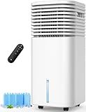 CENSTECH Windowless Portable Air Conditioners with 4Modes & 3Speeds, 15H Timer for Smart Auto-off, 2Gal Tank for 20H Cooling, Evaporative Air Cooler 17FT Remote, 120° Swing Swamp Cooler No Hose Needed