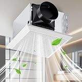 GROWNEER Bathroom Exhaust Fan, 110 CFM 1.0 Sone Bathroom Fan No Attic Access Needed, Ceiling or Wall Mount, 7.68 x 9.25 inch, White