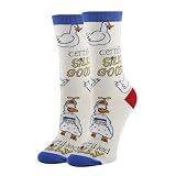 Women’s Novelty Crew Socks, Funny Saying Cotton Dress Socks, Silly Goose