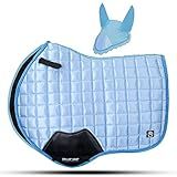 Gallop Shop Glow Satin Jumping Pro Numnah Cloth/Horse Saddle Pad (Sky Blue, Cob/Pony)