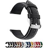 Fullmosa Watch Band, Quick Release Leather Watch Strap for Men Women, Replacement Bands Width 12mm 14mm 16mm 18mm 19mm 20mm 21mm 22mm 24mm