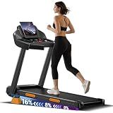 CURSOR FITNESS 16% Incline Treadmills for Home with 3 LED Displays