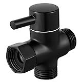 Sneatup Solid Brass 3-way G1/2 Shower Diverter (Matte Black)