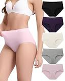 BAMBOO COOL Women's Underwear High Waisted Brief Ladies Seamless Panties Moisture Wicking Stretchy Full Coverage