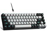 MageGee Portable 60% Mechanical Gaming Keyboard, MK-Box LED Backlit Compact 68 Keys Mini Wired Office Keyboard with Blue Switch for Windows Laptop PC Mac - Grey/Black