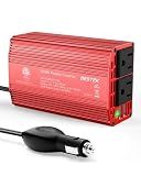 BESTEK Power Inverter DC 12-17V to AC 110V - 300W Car Plug Adapter Outlet