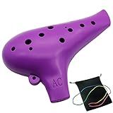 Aestivate Plastic Ocarina Instrument 12 Hole Ocarina Alto C 12-Hole Ocarina Instrument Easy Instrument (Purple)