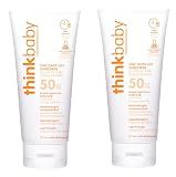 Thinkbaby Safe Sunscreen SPF 50+ - 6oz Family Size (2-Pack)
