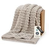 Bedsure Soft Beige Throw Blanket for Couch Decor Gifts 50"x60"
