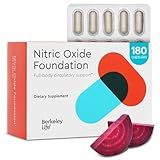 Berkeley Life Nitric Oxide Foundation, Full-Body Circulatory Support - Nitric Oxide for Men & Women - Beet Root Powder Supports Healthy Blood Pressure, Heart & Cardiovascular Health - 3 Month Supply
