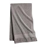 Lacoste Heritage 100% Supima Cotton Bath Towel, Meteorite, 30" x 54" – Highly Absorbent & Quick Drying, Premium Super Soft Bath Towel, Bathroom Essential, Gift for All Occasions, Machine Washable