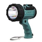 YIERBLUE Rechargeable Spotlight, Super Bright 1000,000 High Lumen LED IP67 Waterproof Handheld Spotlight Long Lasting Large Flashlight Searchlight with Detachable Red Light Filter