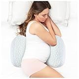 Safotad Pregnancy Pillows for Sleeping, Portable Maternity Pillow with Cooling Removable Cover, Adjustable Travel Wedge Pillow for Side Sleeper, Back, Belly & Hip Support, Multi-Use for Pregnant Women