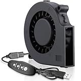 GDSTIME 75mm USB Blower Fan with 3 Speeds Control, 7515 5V DC Brushless Turbine Turbo Cooling Fan for Helmet Laptop 3D Printer Ventilaiton