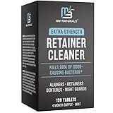 Retainer Cleanser Tablets Invisalign Cleaner, Removes Odors Discoloration Stains and Plaque 4 Month Supply Denture Cleansers Retainers Mouth Guards Denture Bath Mint by M3