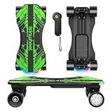 isinwheel V4 Electric Skateboard with Remote, 250W Peak Power, 9 MPH Top Speed, 4.4 Miles Max Range, 110 Lbs Max Load, Skateboard for Kids with Ambient Light